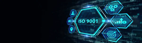 인터넷 그리고 네트워크의 개념입니다 미래의 비문을 수있다 Iso 9001 — 스톡 사진