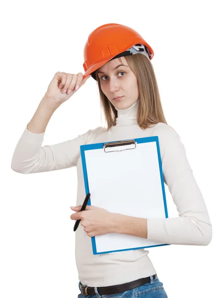 Girl builder — Stock Photo, Image