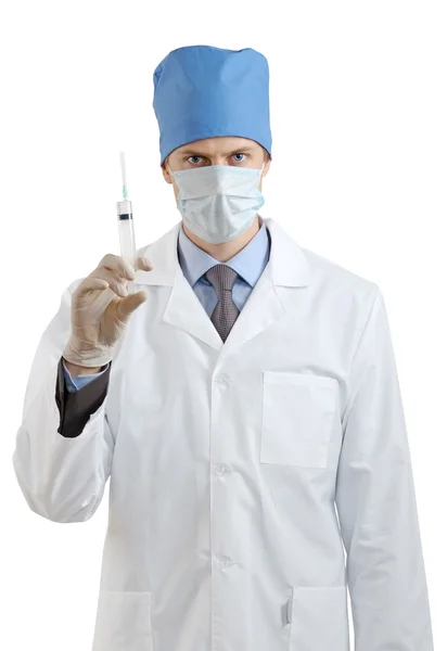 Doctor holding a syringe — Stock Photo, Image