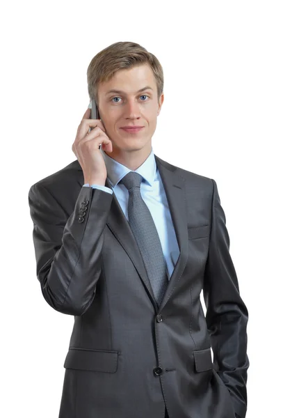 Geschäftsmann mit Telefon — Stockfoto