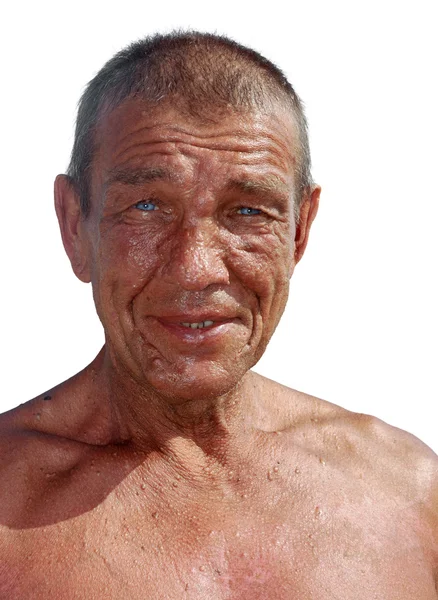 Opalona stary człowiek — Zdjęcie stockowe