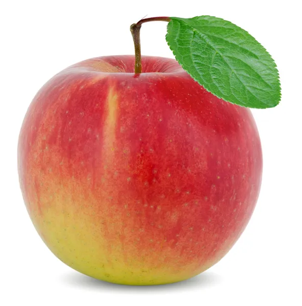 Apple with green leaf — Stock Photo, Image