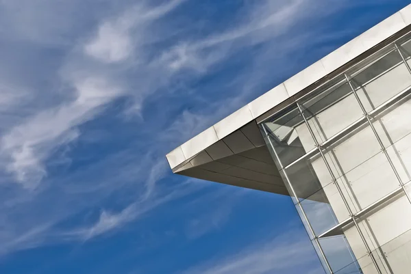 Modern building with glass steel column. — Stock Photo, Image