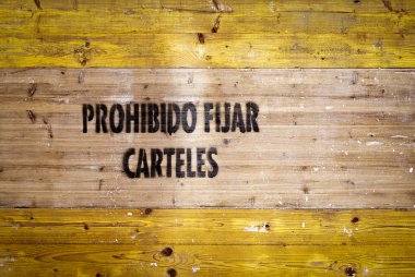 İspanyolca olarak yasak nakil posterler