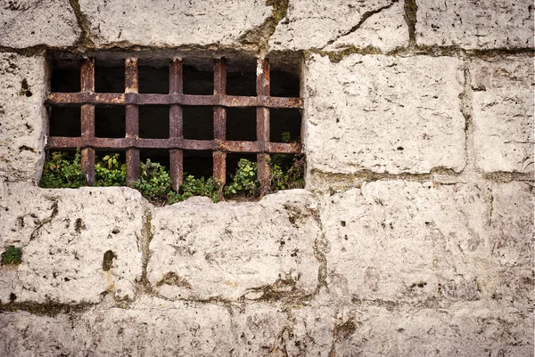 Wand mit rostigen Gittern — Stockfoto