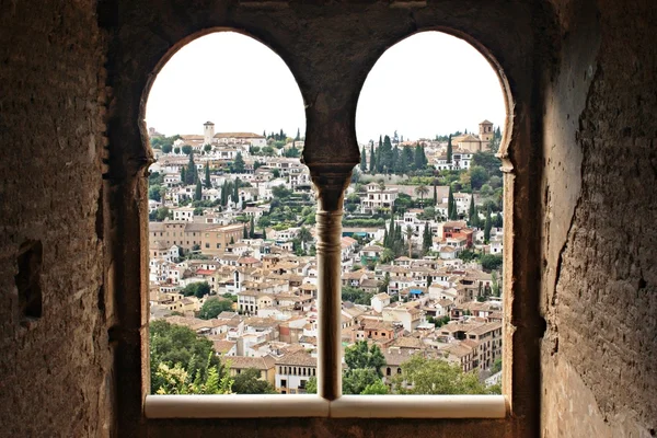 Albayzín from Alhambra, Granada, Spain - Stok İmaj