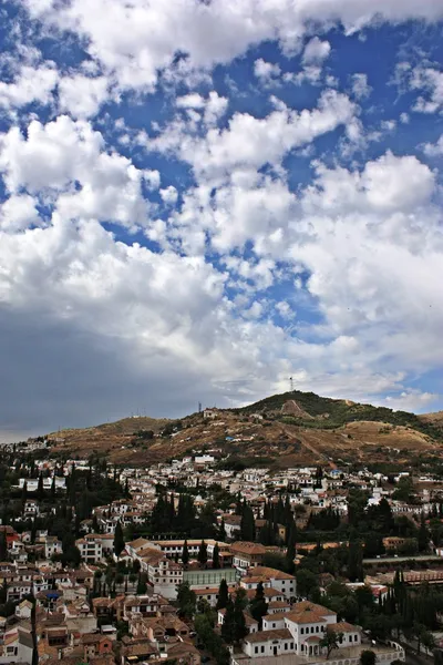 Albaicin heuvel van de paleizen van de alhambra, granada — Stockfoto