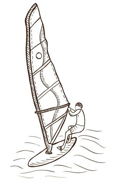 Çizim windsurfer — Stok Vektör