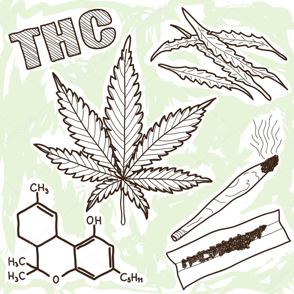 Illustration of narcotics - marijuana