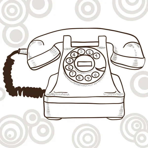 Old vintage telephone — Stock Vector