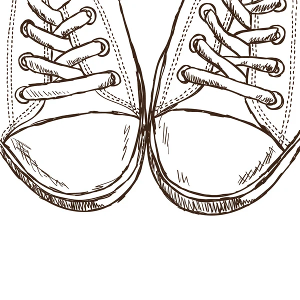 Resimde spor ayakkabı - el çizili stil — Stok Vektör