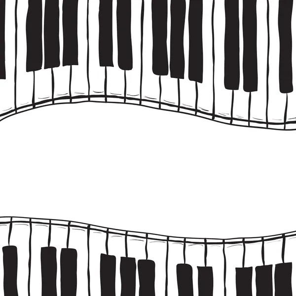 Dos teclas de piano - estilo boceto — Vector de stock