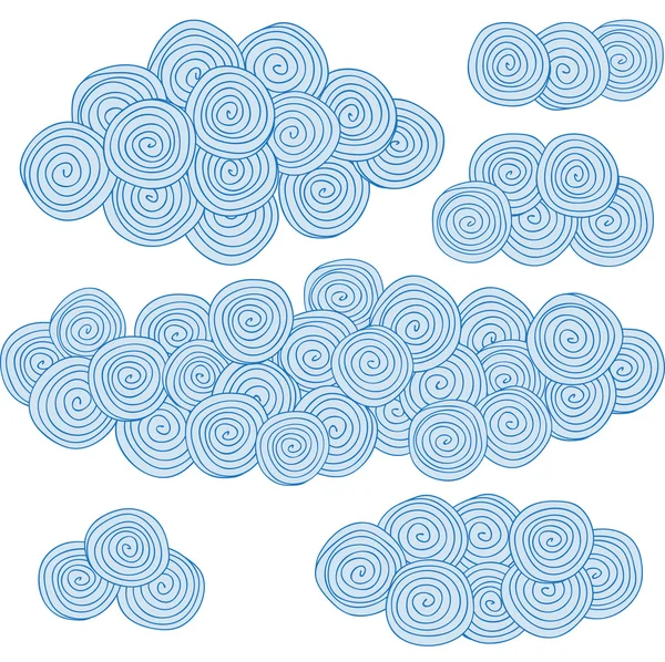 Nuages en spirale, cercles éléments de conception — Image vectorielle