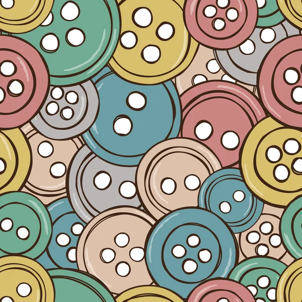 Illustration of colored buttons seamless pattern — Stock Vector