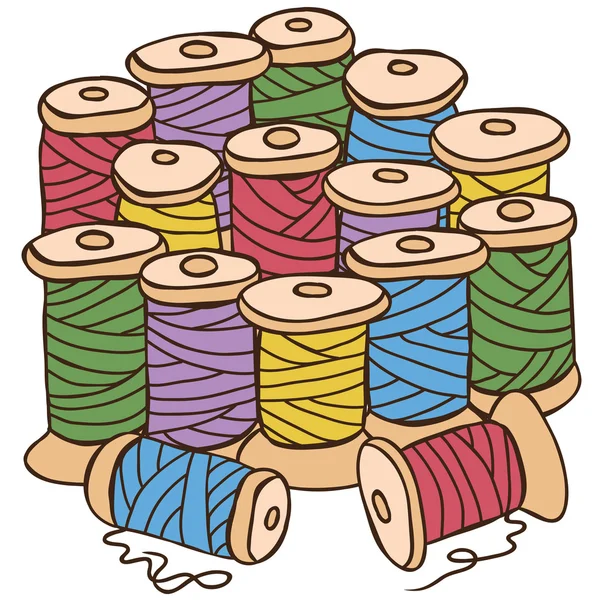 Illustration of colored threads — Stock Vector