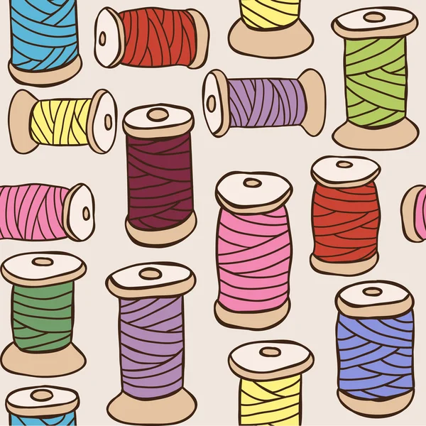 Illustration of colored threads seamless pattern Stock Vector