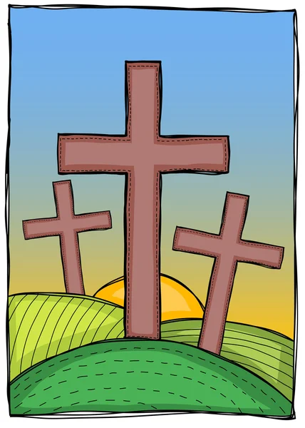 Religión - Cruces cristianas — Vector de stock