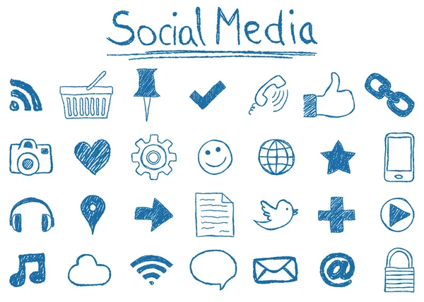 Iconen van sociale media — Stockvector