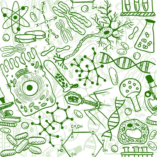 Biología patrón sin costura — Vector de stock