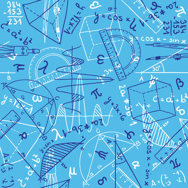 Mathematics seamless pattern