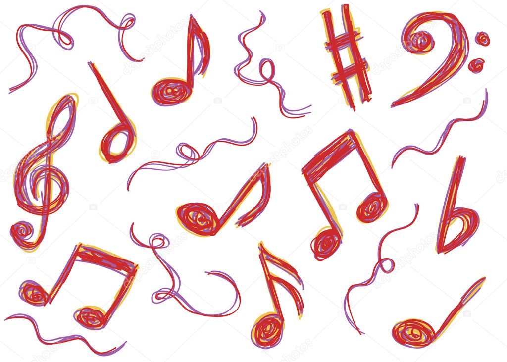 Music notes doodles