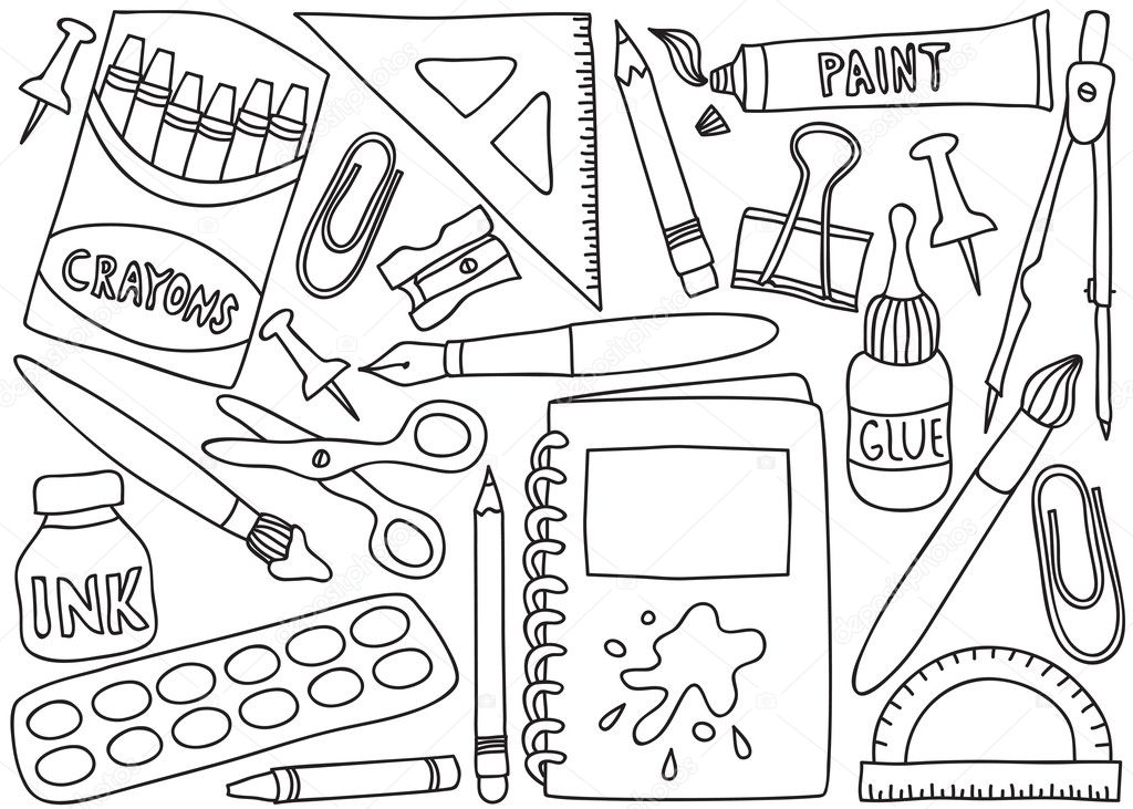 School supplies drawings