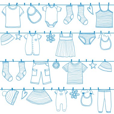 clothesline üzerinde Çocuk giyimi