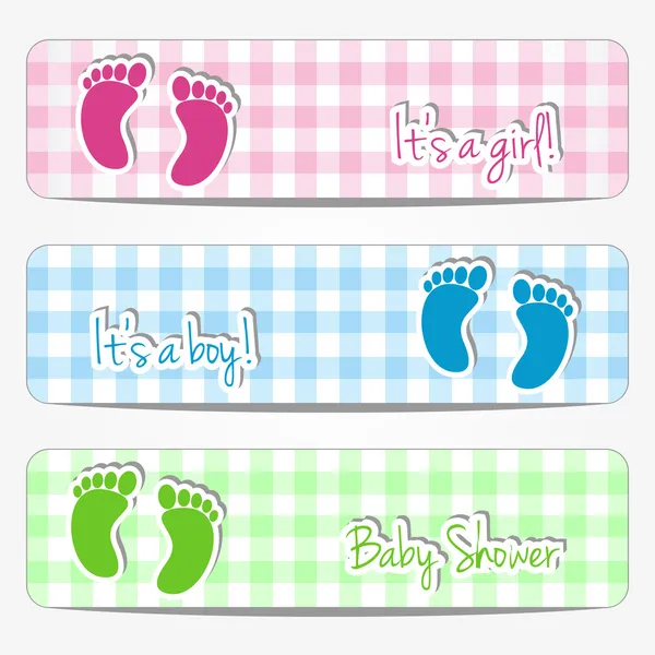 Baby dusch banners — Stock vektor