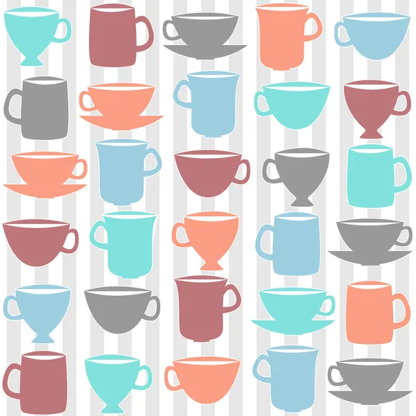 Cups seamless pattern — Stock Vector