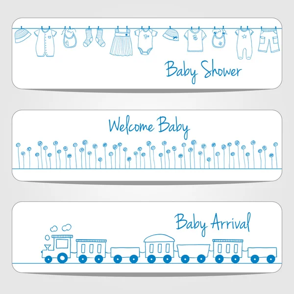 Baby dusch banners — Stock vektor