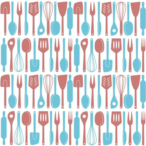 Kitchen utensils seamless pattern — Stock Vector