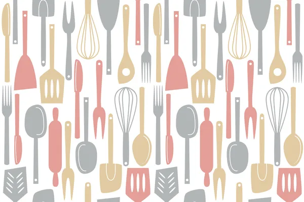 Kitchen utensils seamless pattern — Stock Vector