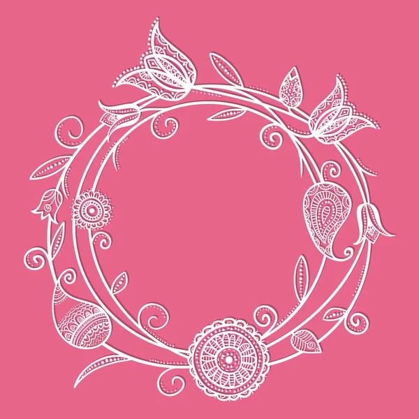 Flower circle doodle — Stock Vector