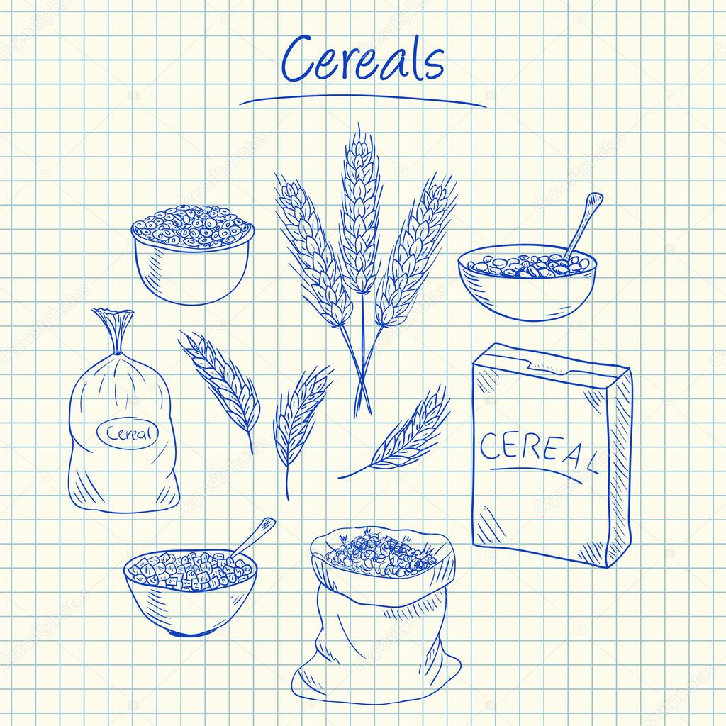 Cereals doodles - squared paper
