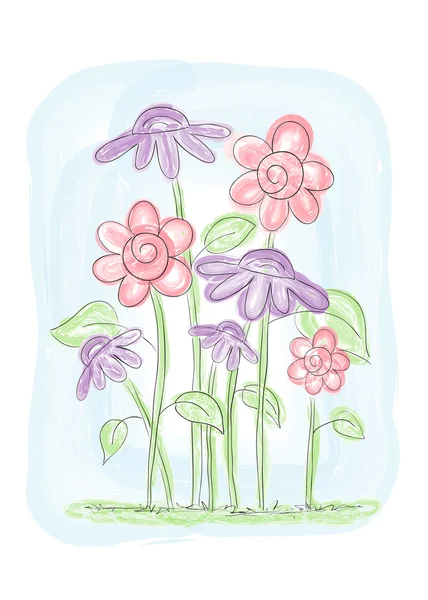 Watercolor flowers — Stock Vector