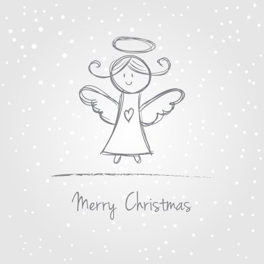 Christmas angel doodle clipart