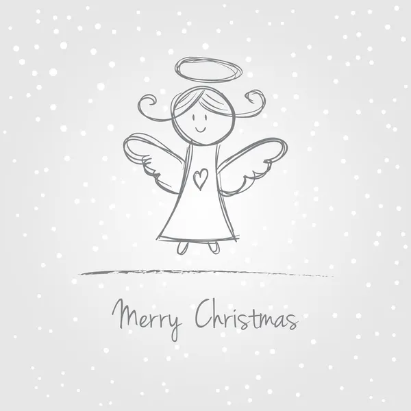 Doodle anjo de Natal — Vetor de Stock