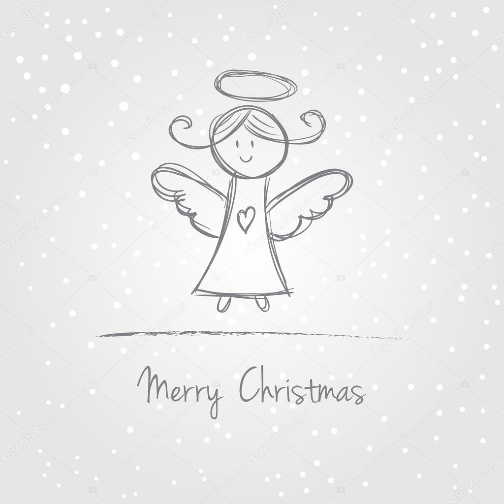 Christmas angel doodle