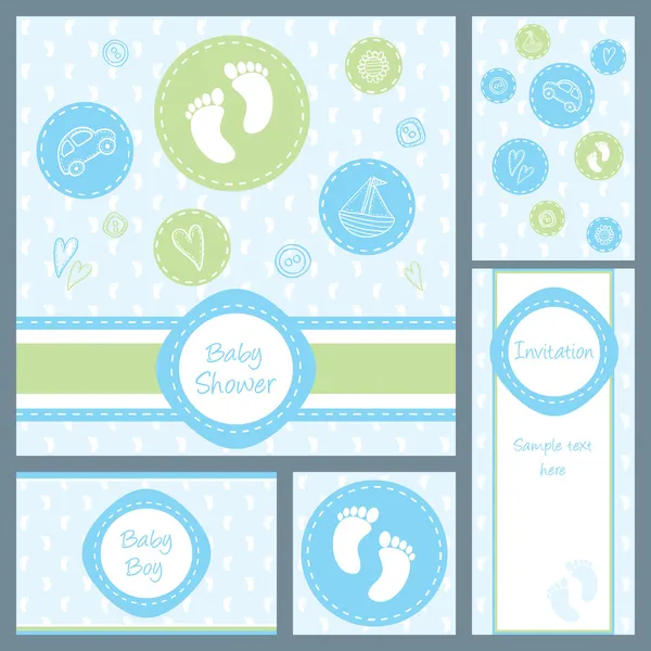 Baby shower card set — Stock Vector