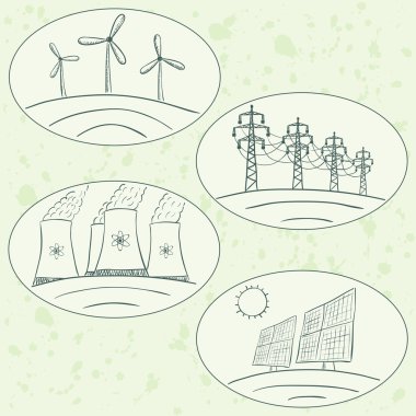 Santrale enerji doodles