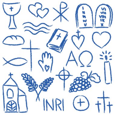 Religious chalky symbols clipart