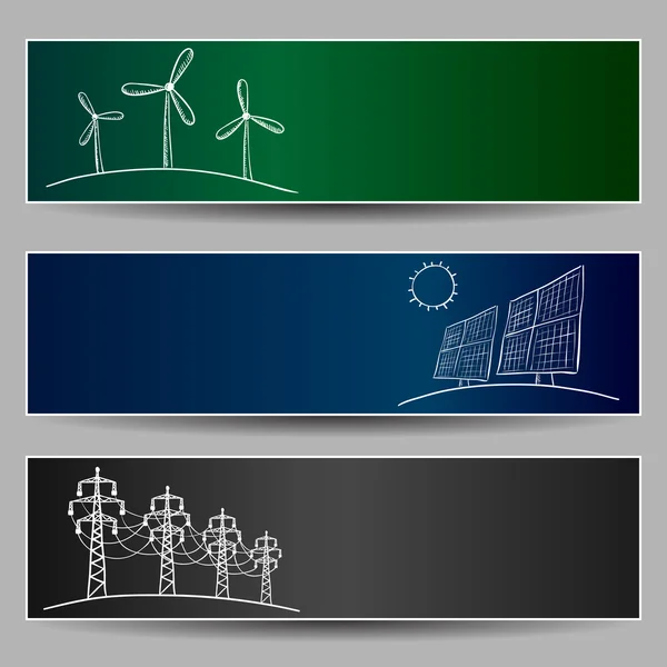 Σταθμός παραγωγής ηλεκτρικού ρεύματος ενεργειακών doodles — Διανυσματικό Αρχείο