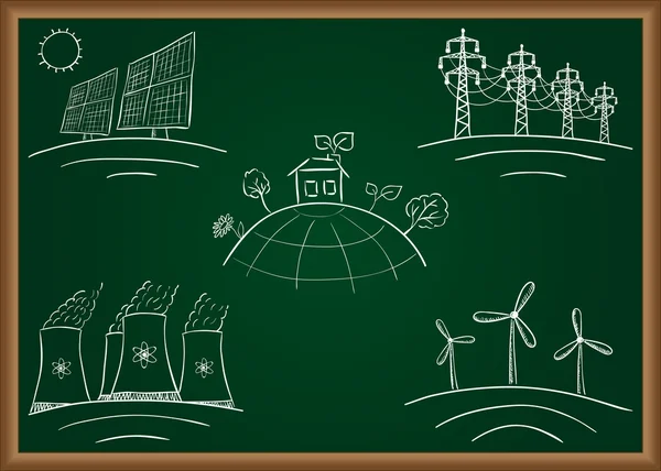 Dodles de energia da central elétrica —  Vetores de Stock