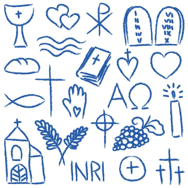 Religious chalky symbols — Stock Vector