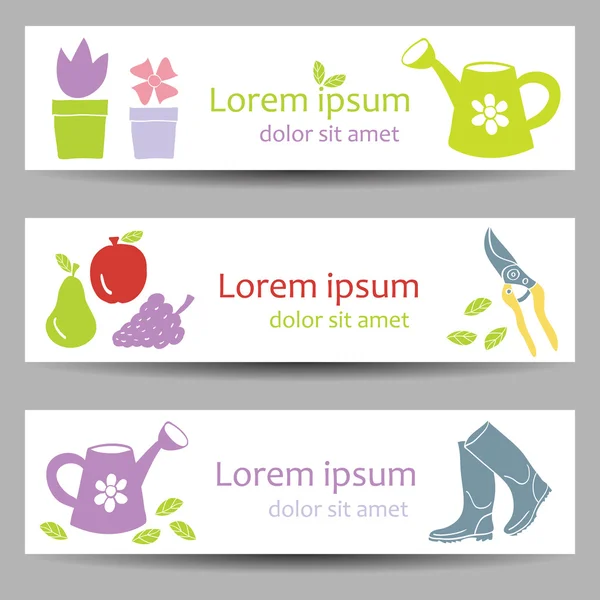 Gardening banners — Stock Vector