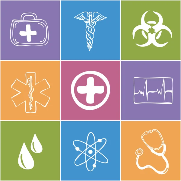 Colored medical icons — Stock Vector