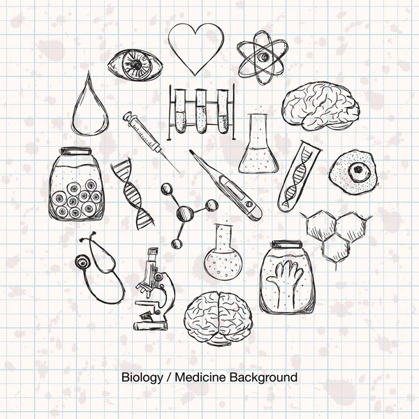 Latar Belakang Ilmu Biologi atau Kedokteran - Stok Vektor