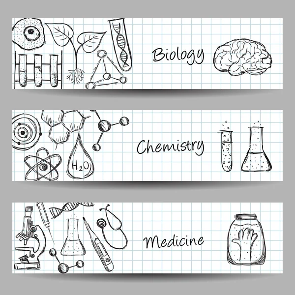 Set of Science Banners — Stock Vector