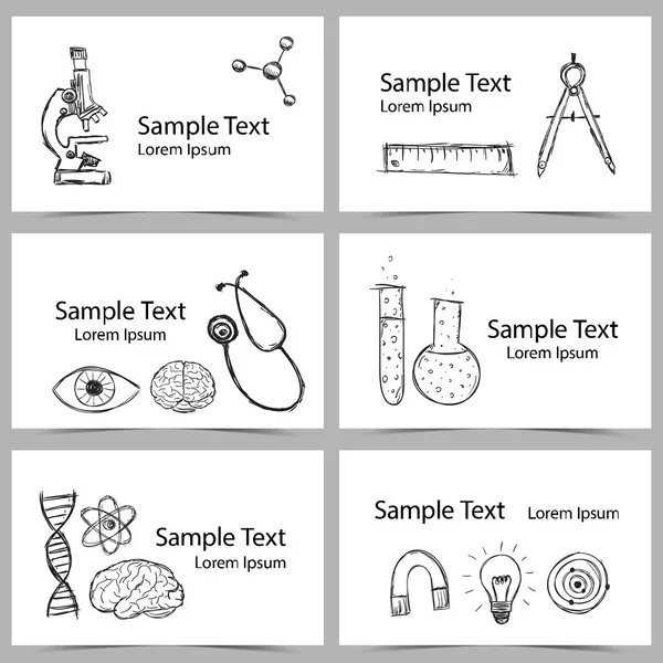 Set of Science Cards — ストックベクタ