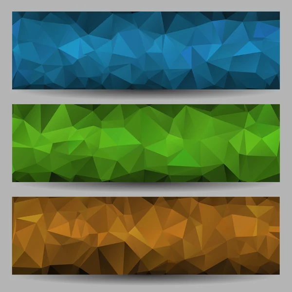 Set of banners with abstract triangles — Stock Vector